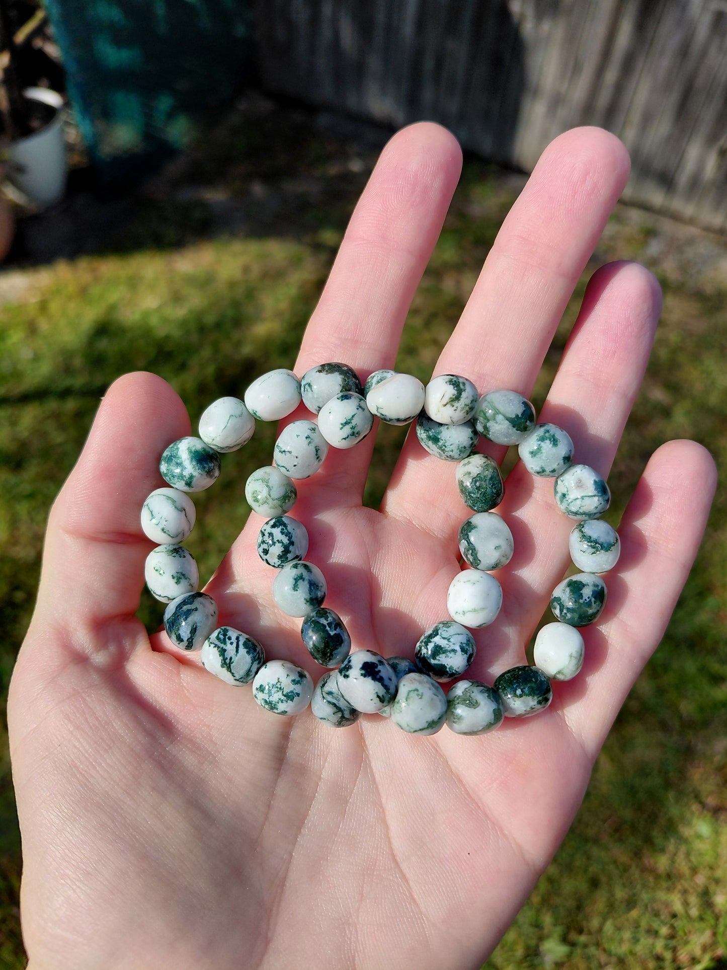 Pulseras de ágata árbol rodada