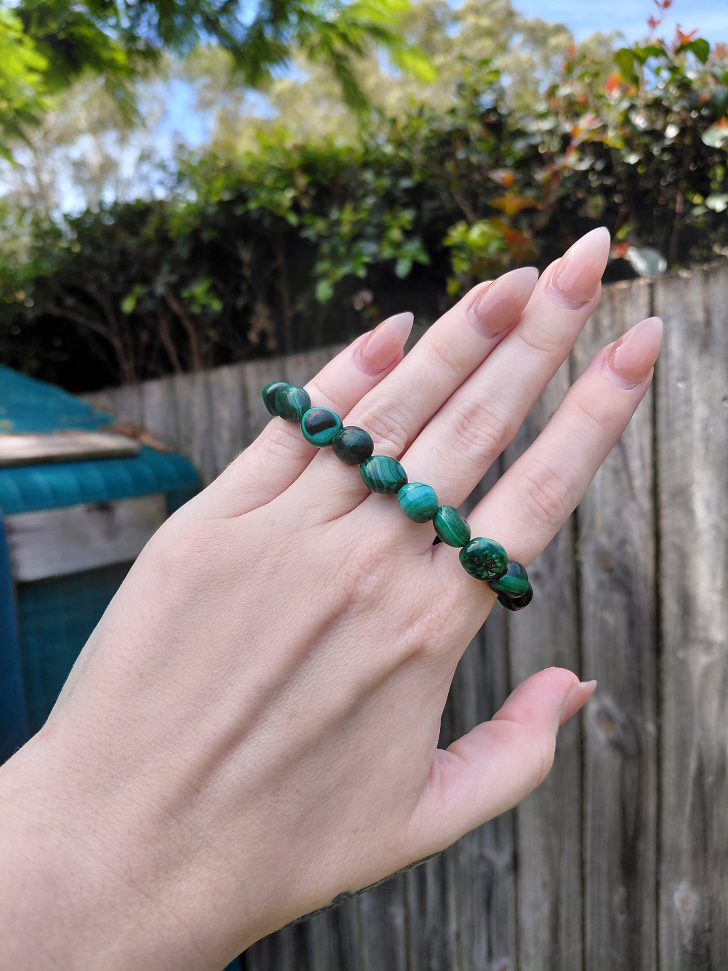 Pulseras de Malaquita Rodada