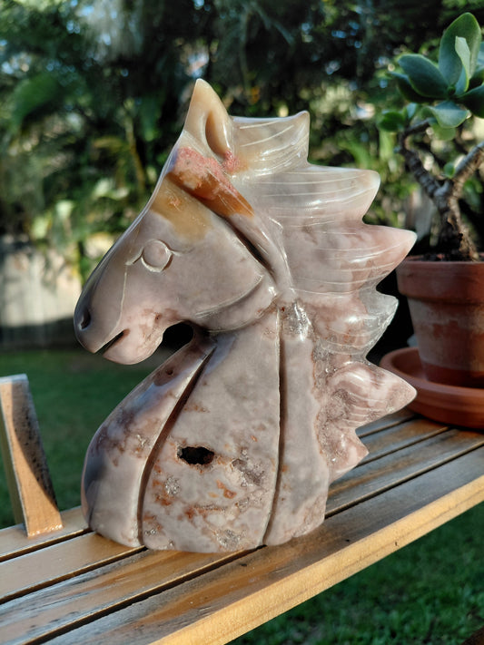 Blütenachat x Rosa Amethyst Pferd