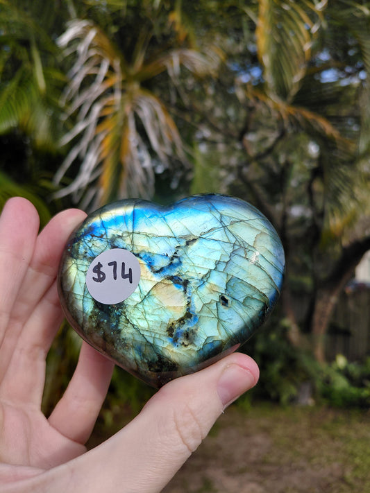 Labradorite Heart Carving