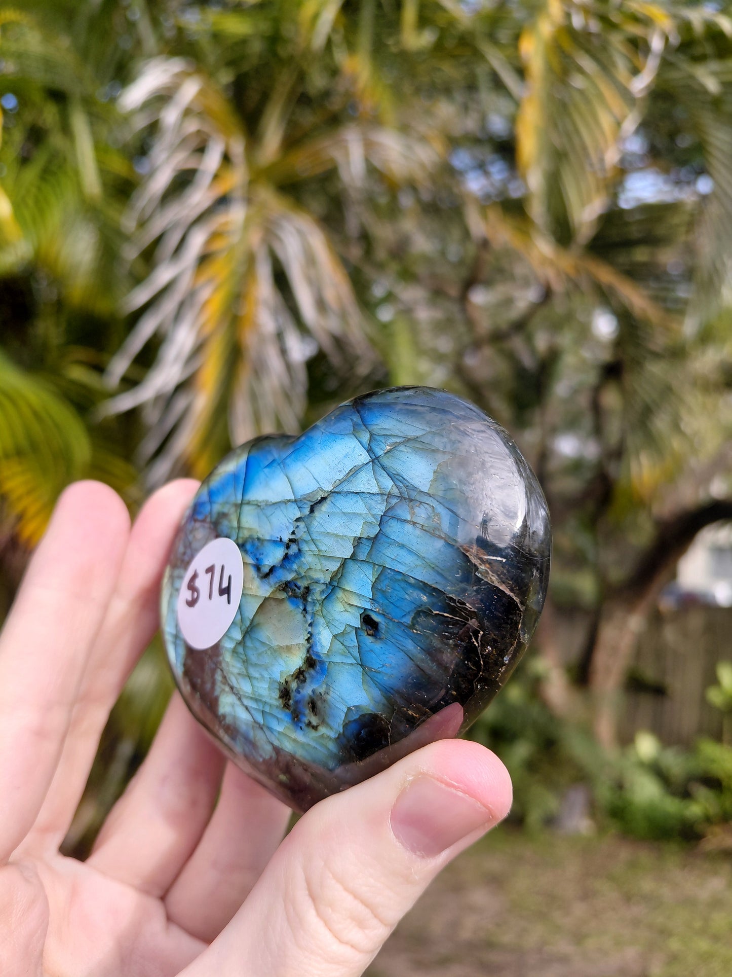 Labradorite Heart Carving