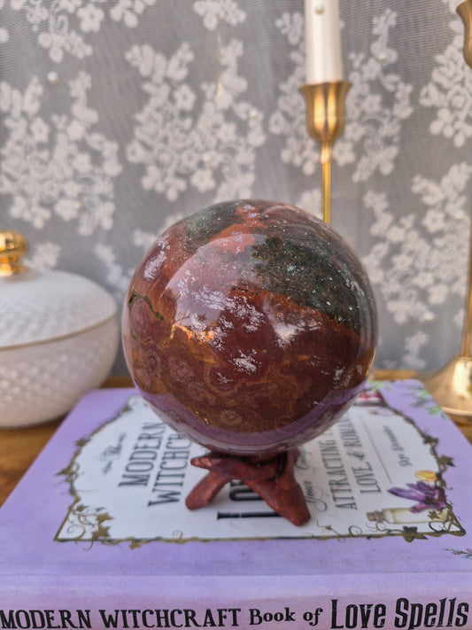 Esfera grande de jaspe oceánico A