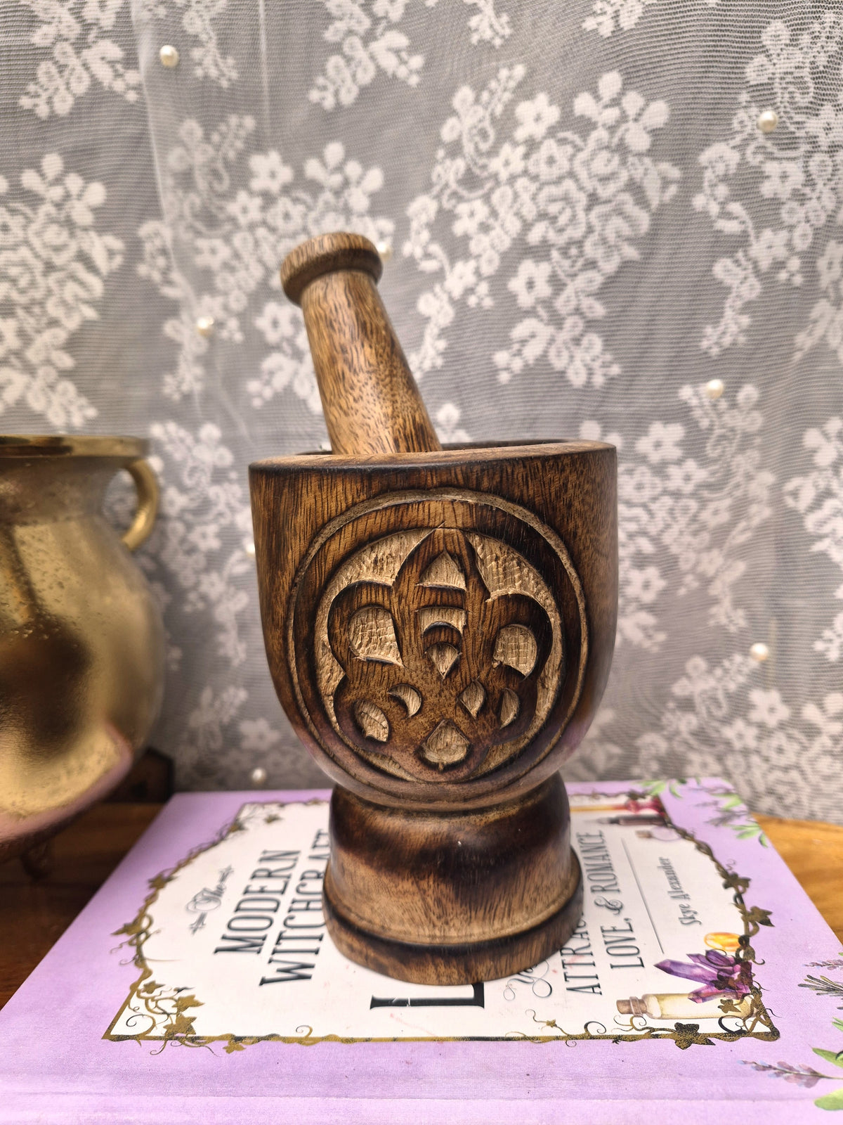 Wooden Mortar & Pestle