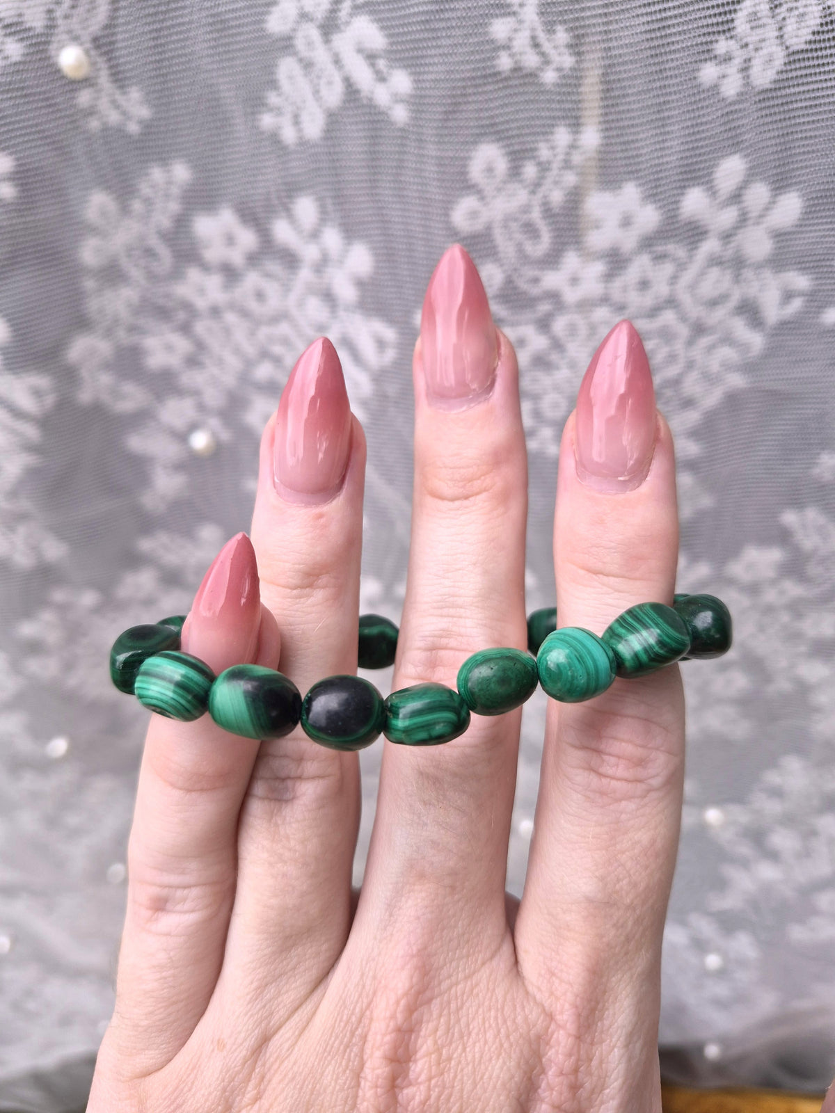 Pulseras de Malaquita Rodada
