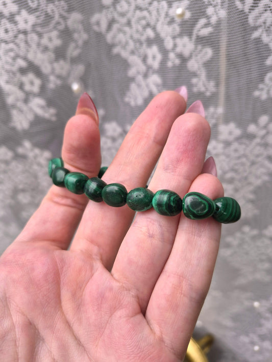 Pulseras de Malaquita Rodada
