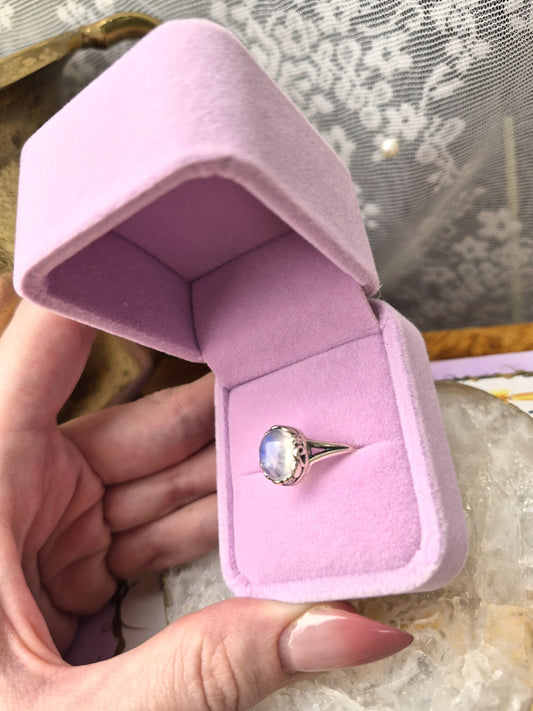 Moonstone Ring #3 - Stirling Silver - Size 7