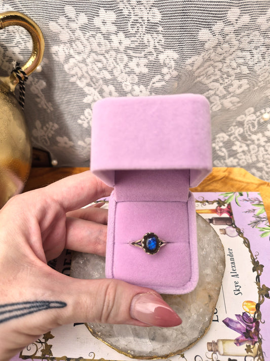 Labradorite Ring - Stirling Silver - Size 10