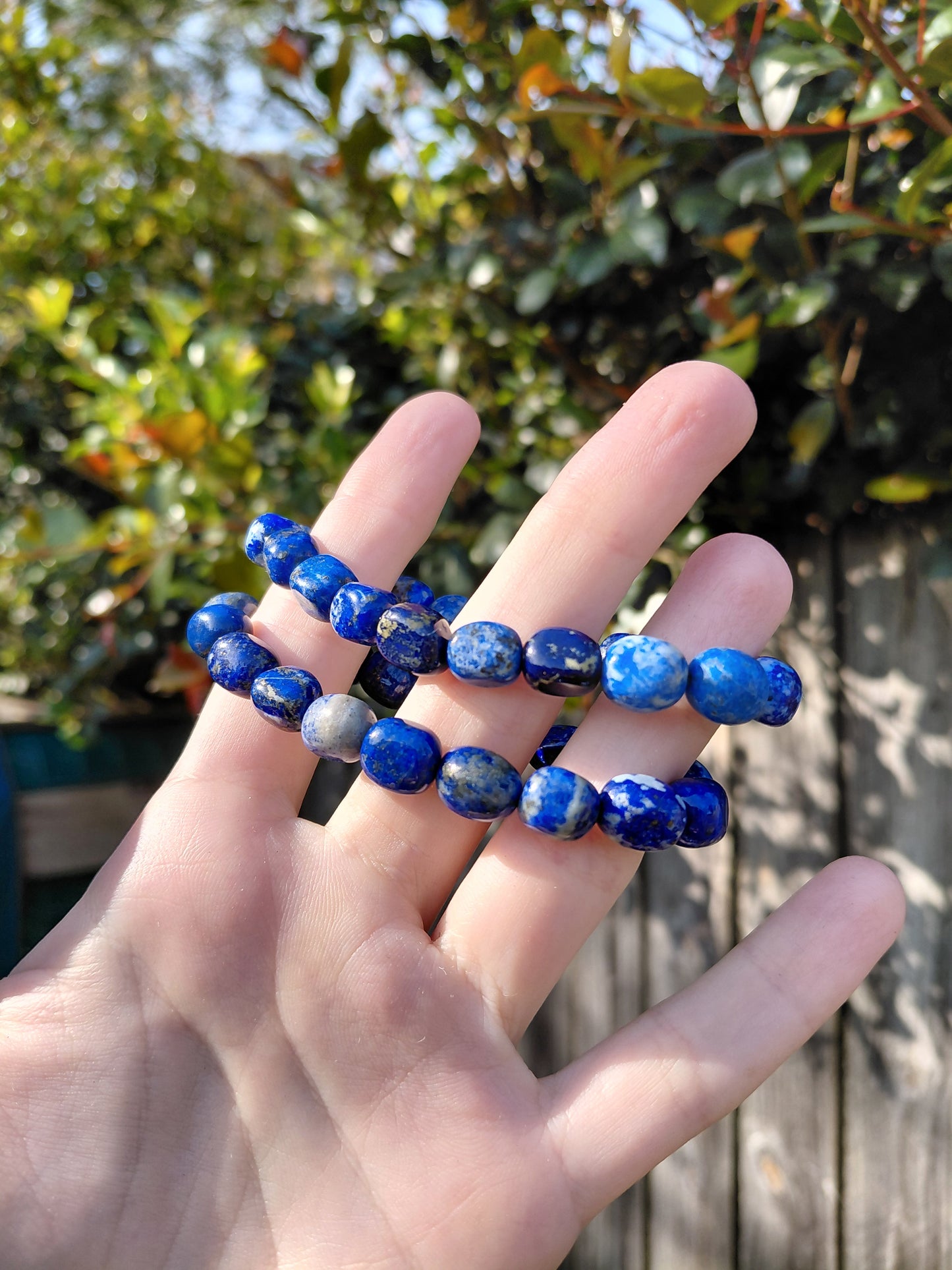 Pulseras de lapislázuli rodado