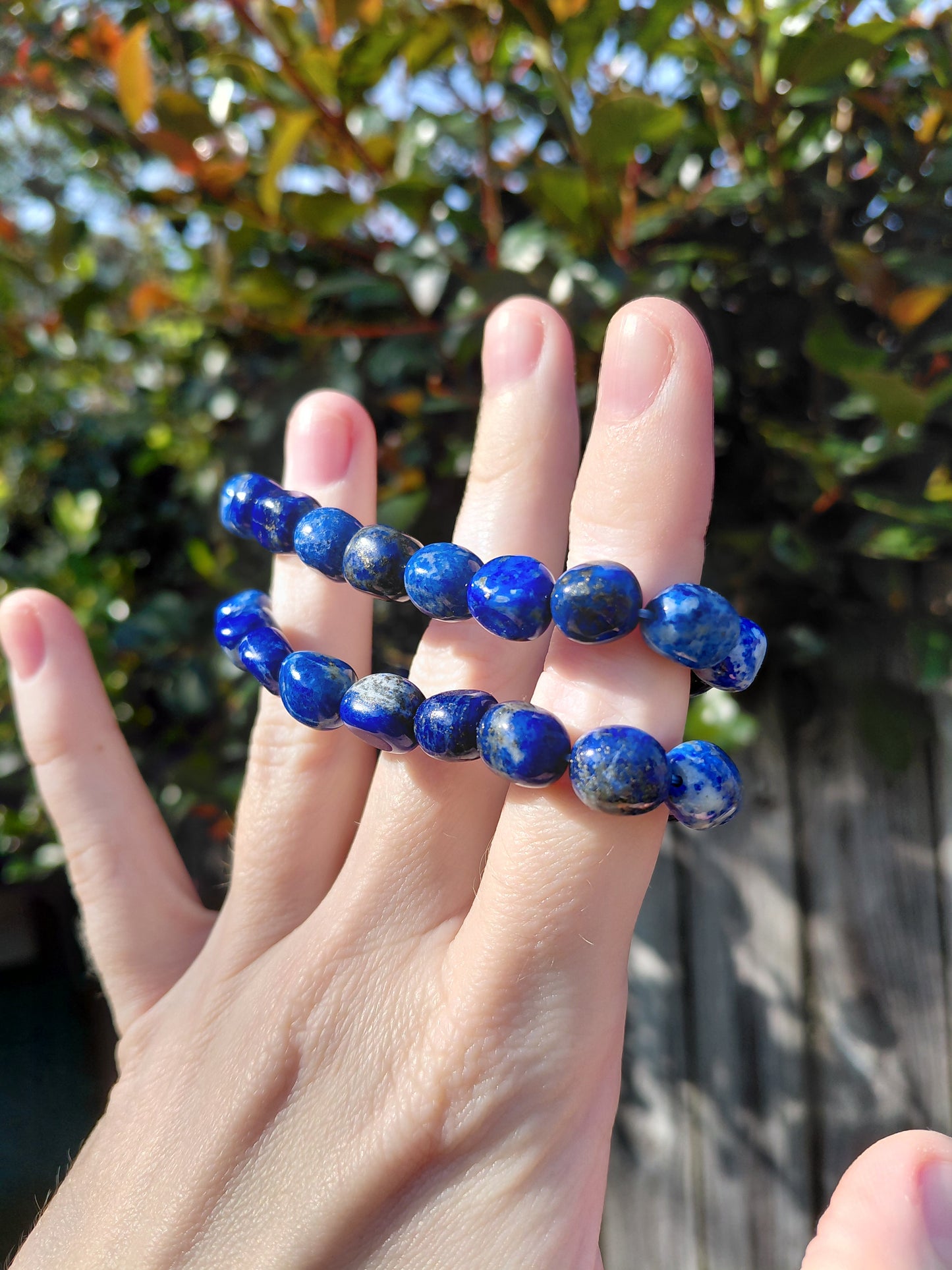 Pulseras de lapislázuli rodado