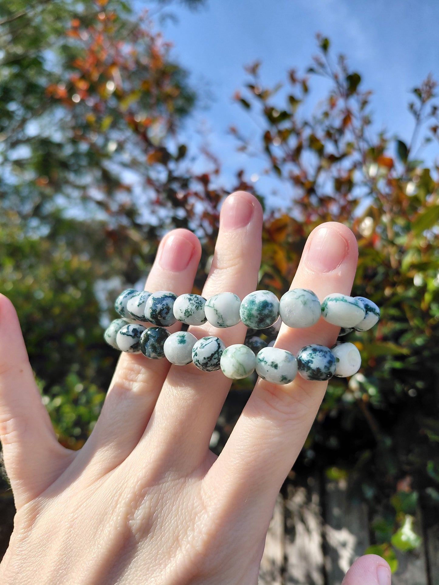 Pulseras de ágata árbol rodada