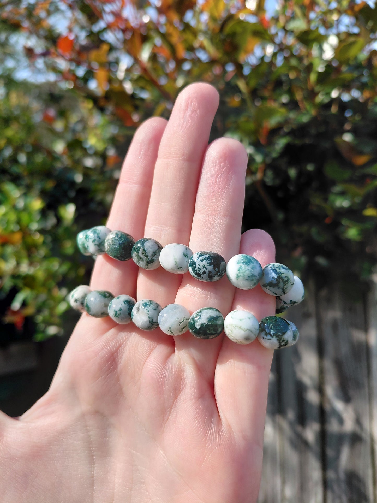 Pulseras de ágata árbol rodada