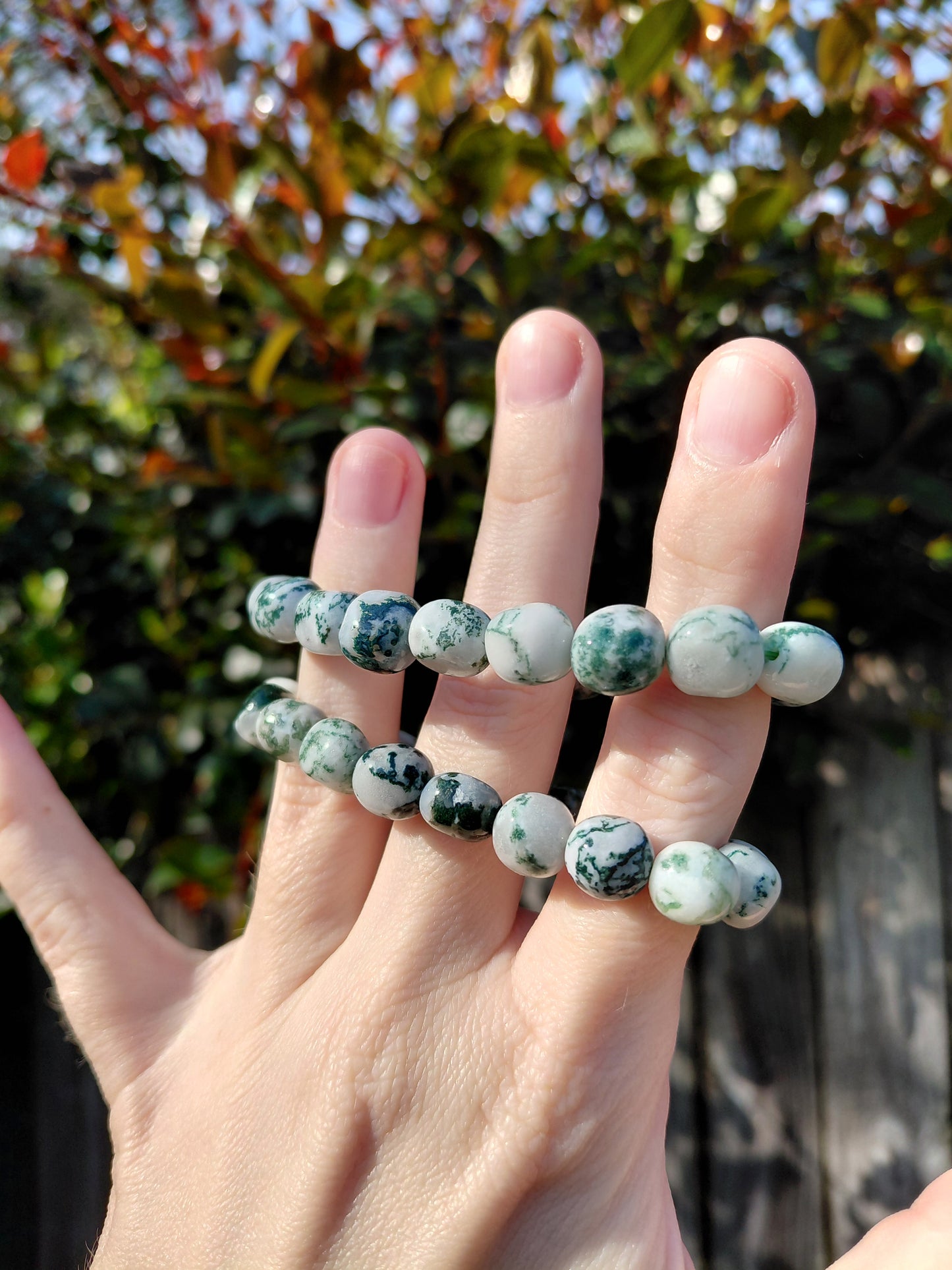 Pulseras de ágata árbol rodada