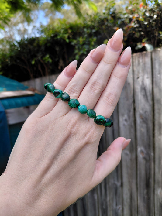 Malachit-Trommelstein-Armbänder