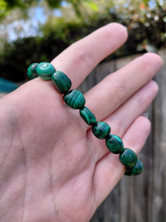 Malachit-Trommelstein-Armbänder