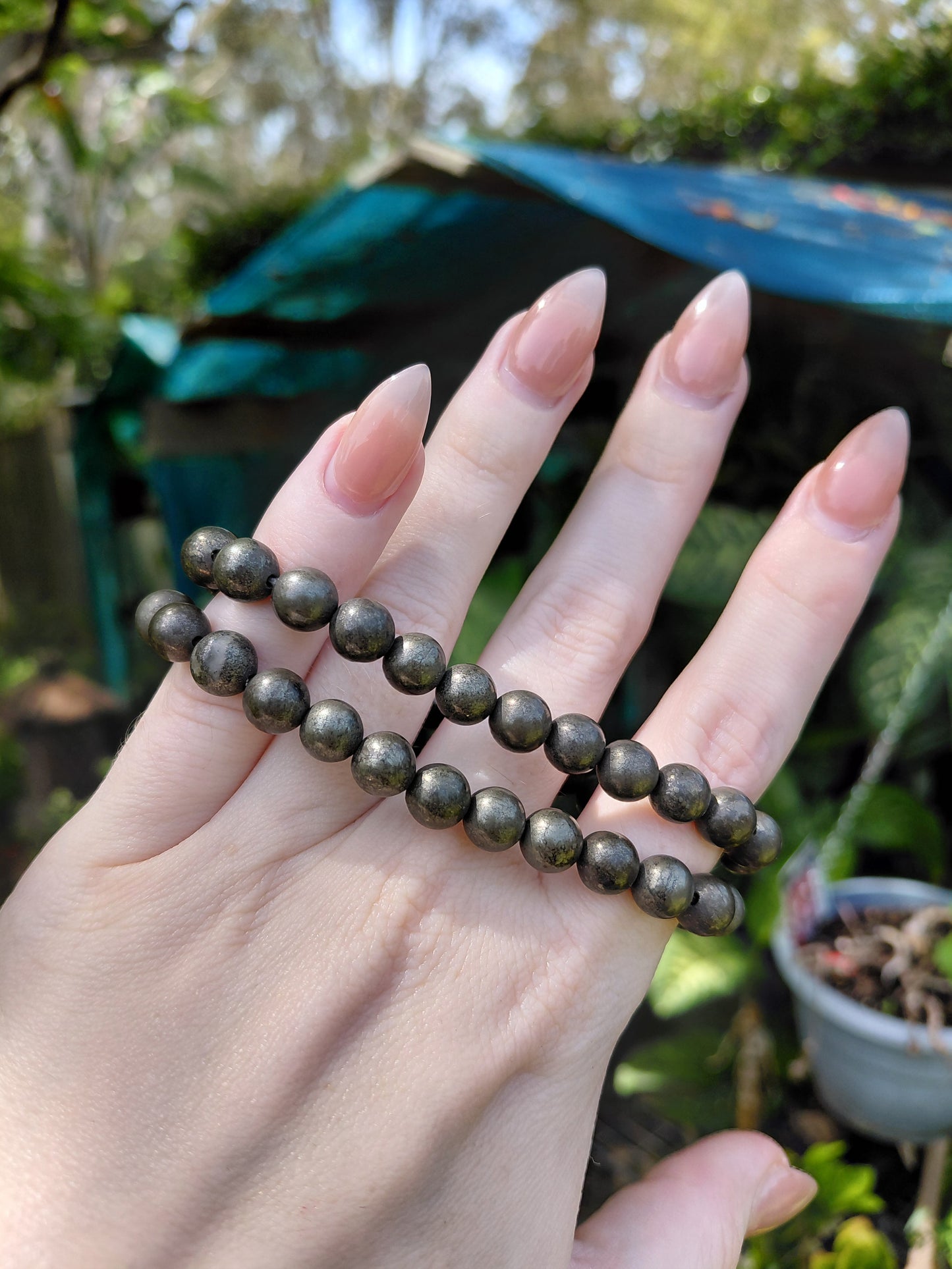Pulsera de Cuentas de Cristal "Pirita": disipa la negatividad y promueve el bienestar emocional