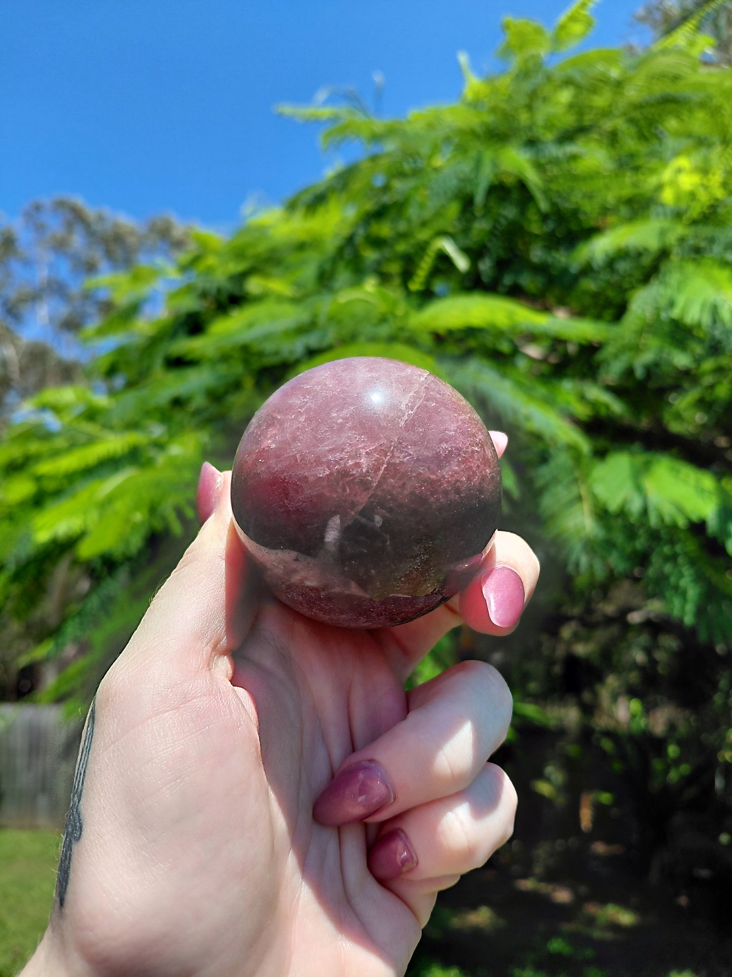 Esfera Mediana de Cuarzo Fresa