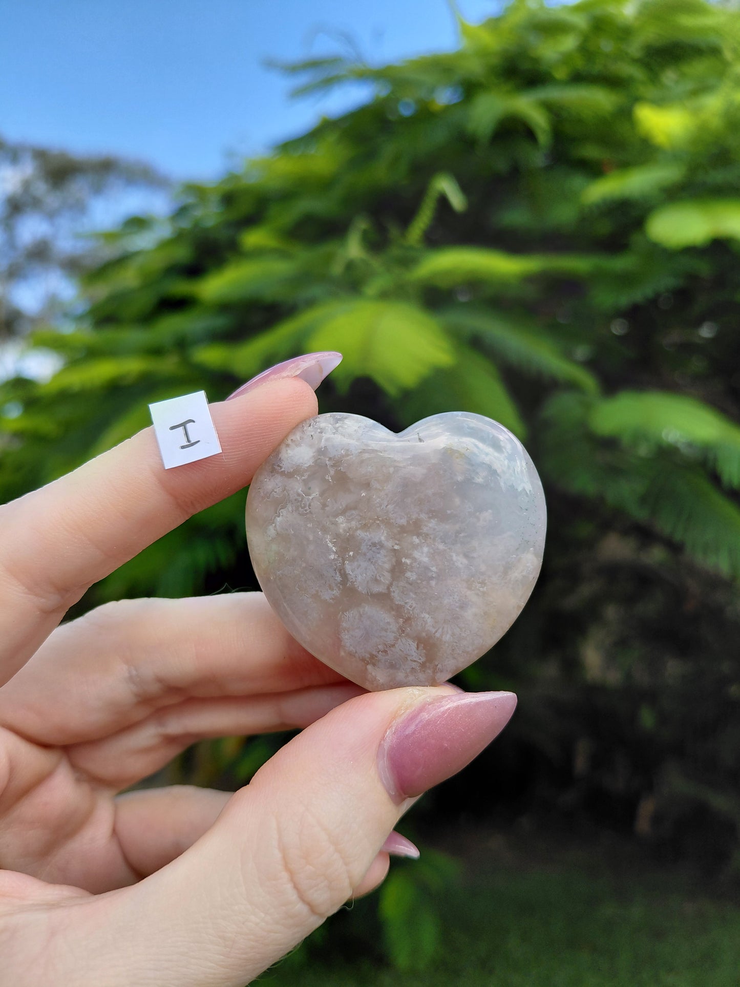 Flower Agate Heart Carvings - choose your own!