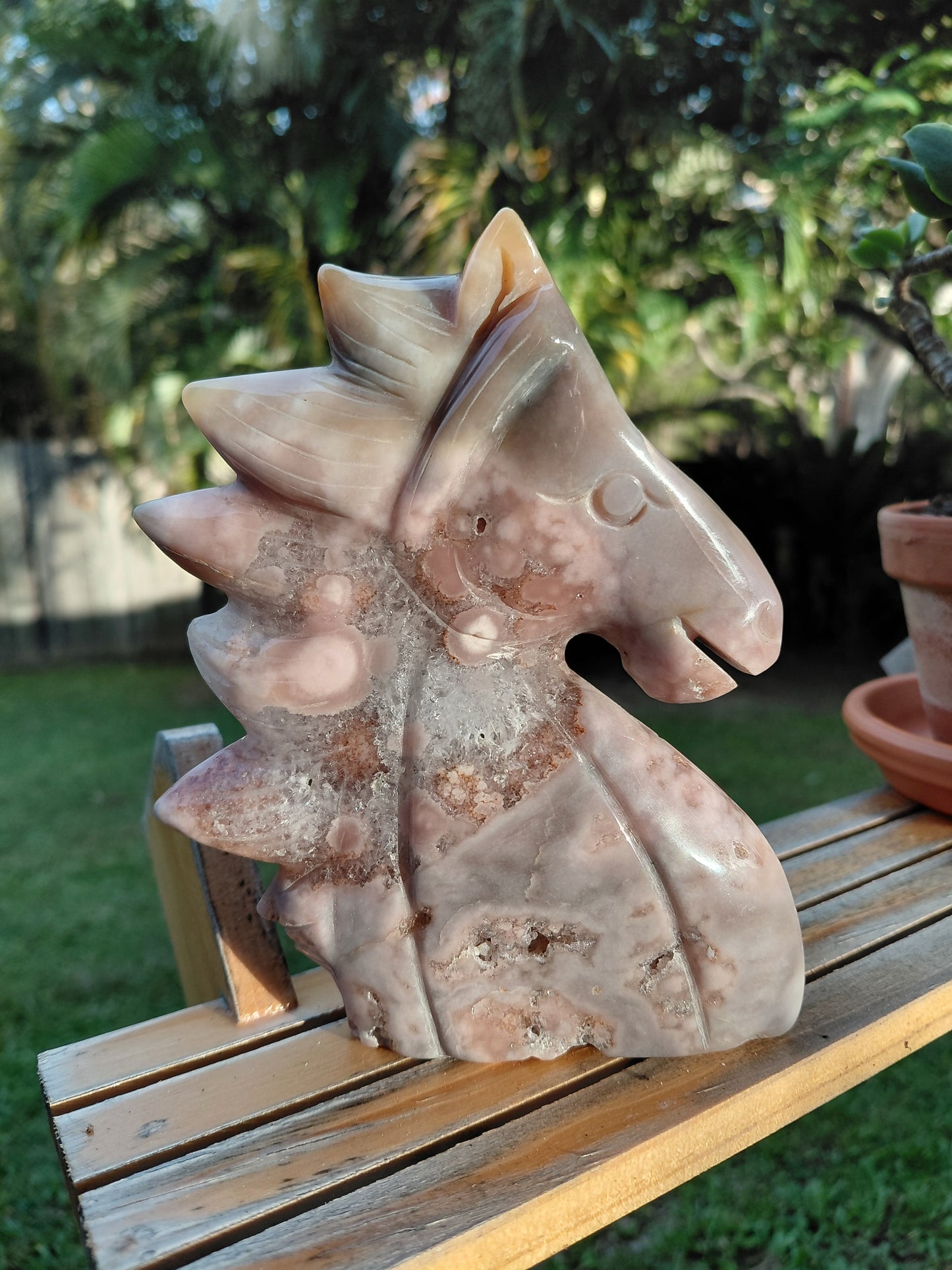 Flower Agate x Pink Amethyst Horse