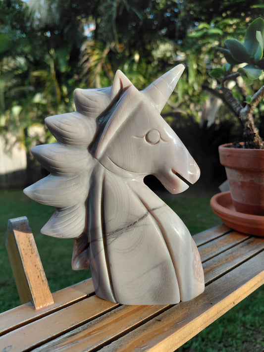 Flower Agate x Pink Amethyst Unicorn