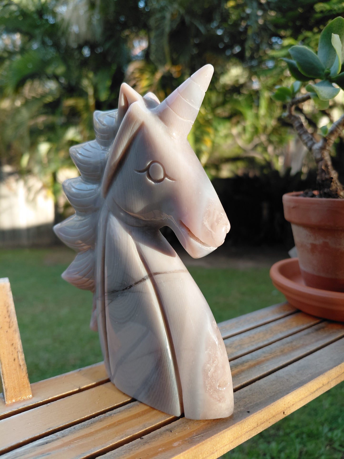 Ágata Flor x Unicornio de Amatista Rosa