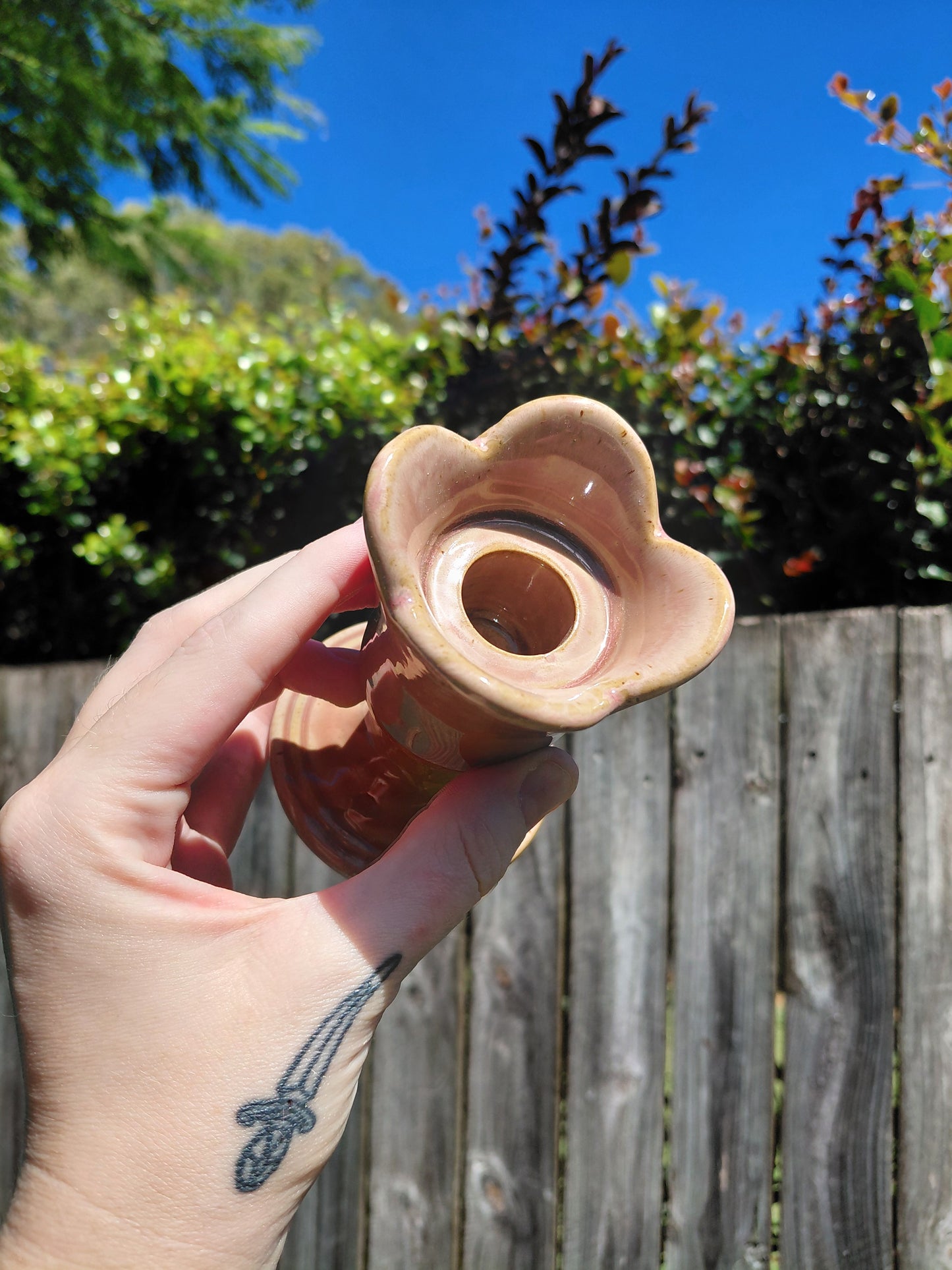 Soporte esférico en forma de pétalo - Rosa coral