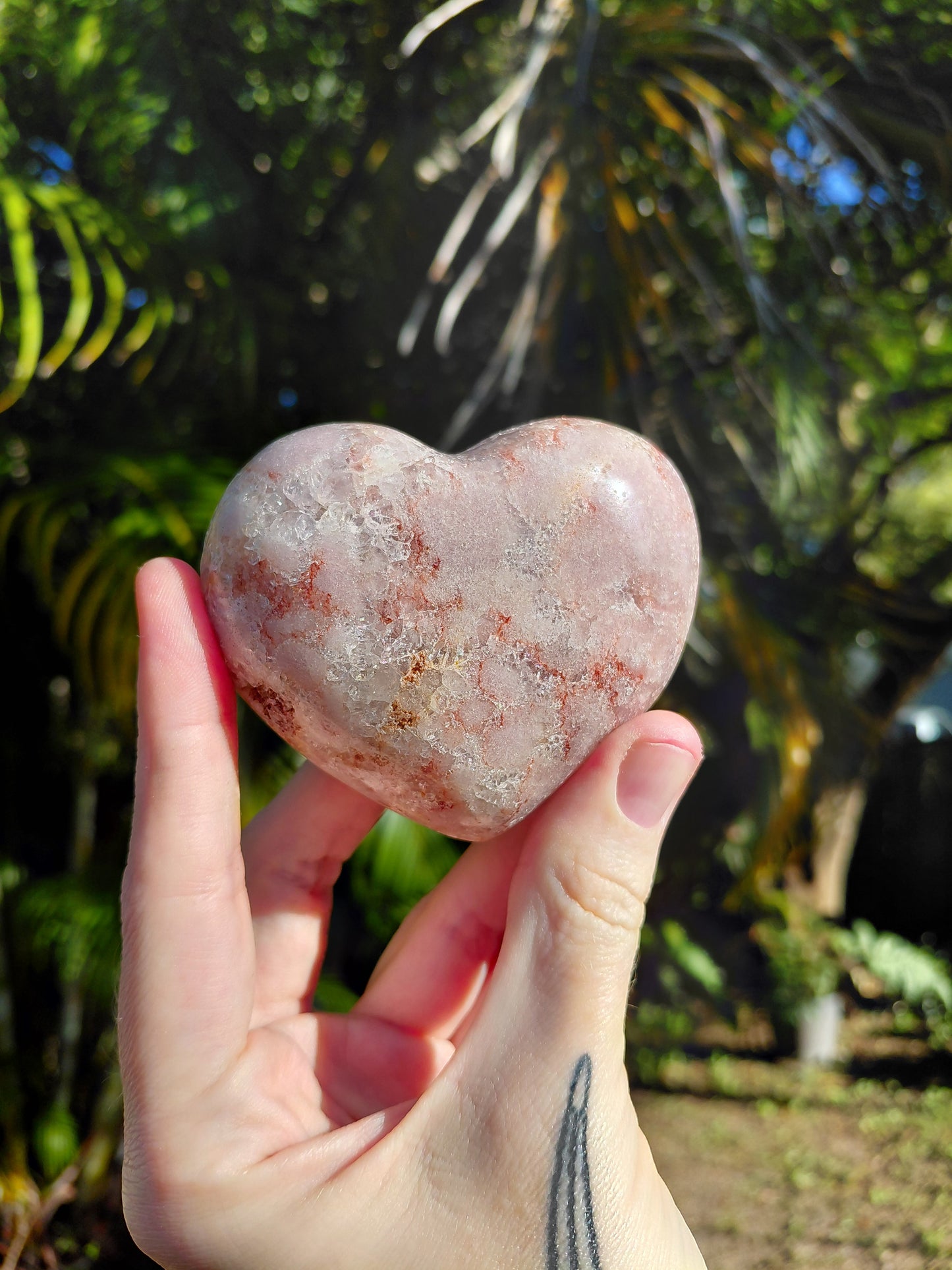 Corazón de amatista rosa A