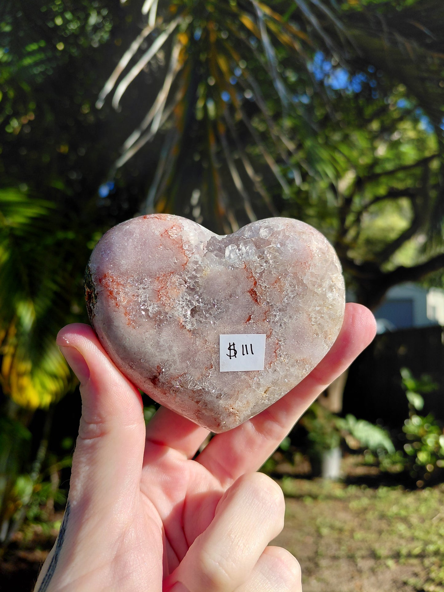 Corazón de amatista rosa A