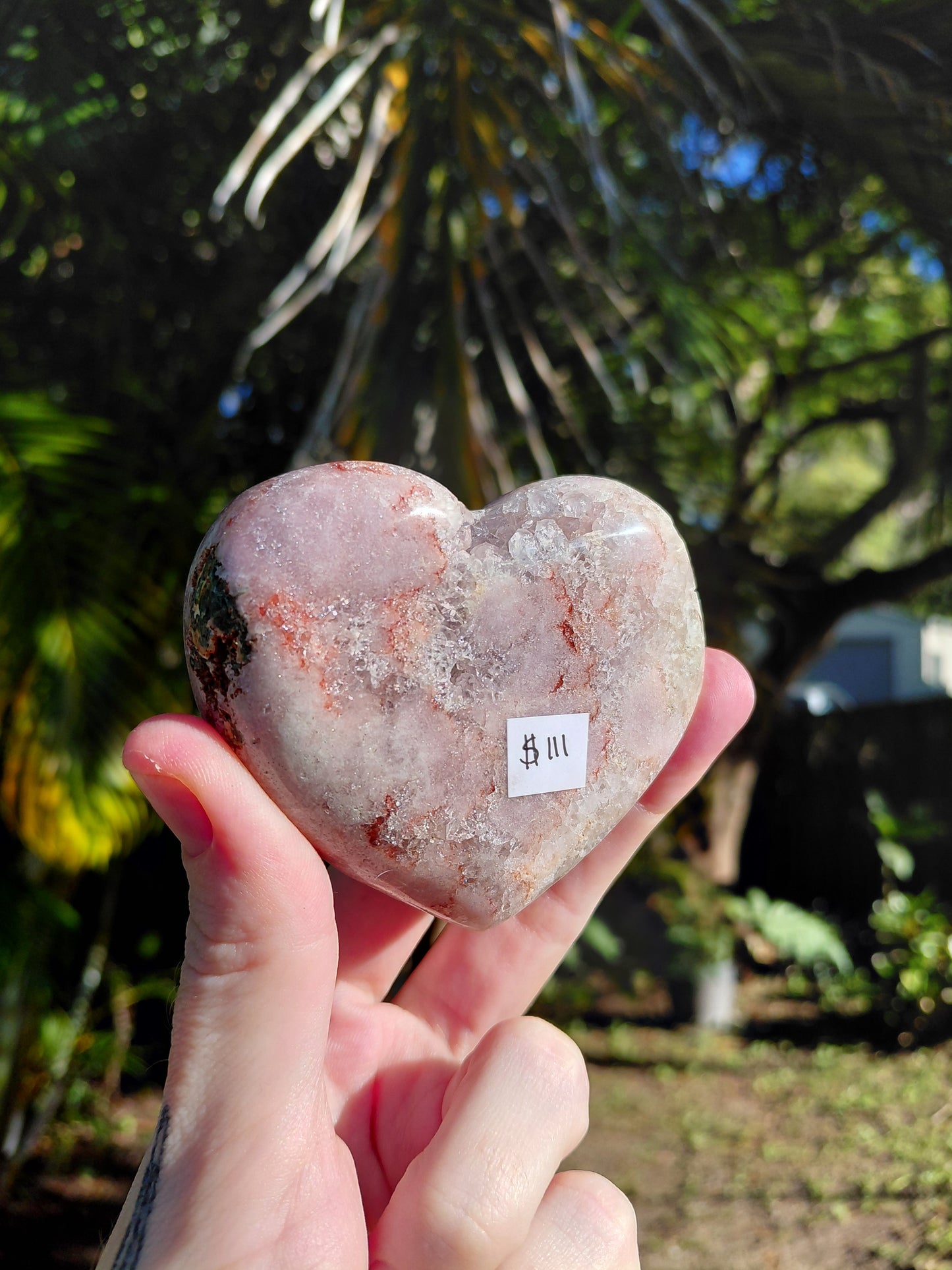 Corazón de amatista rosa A