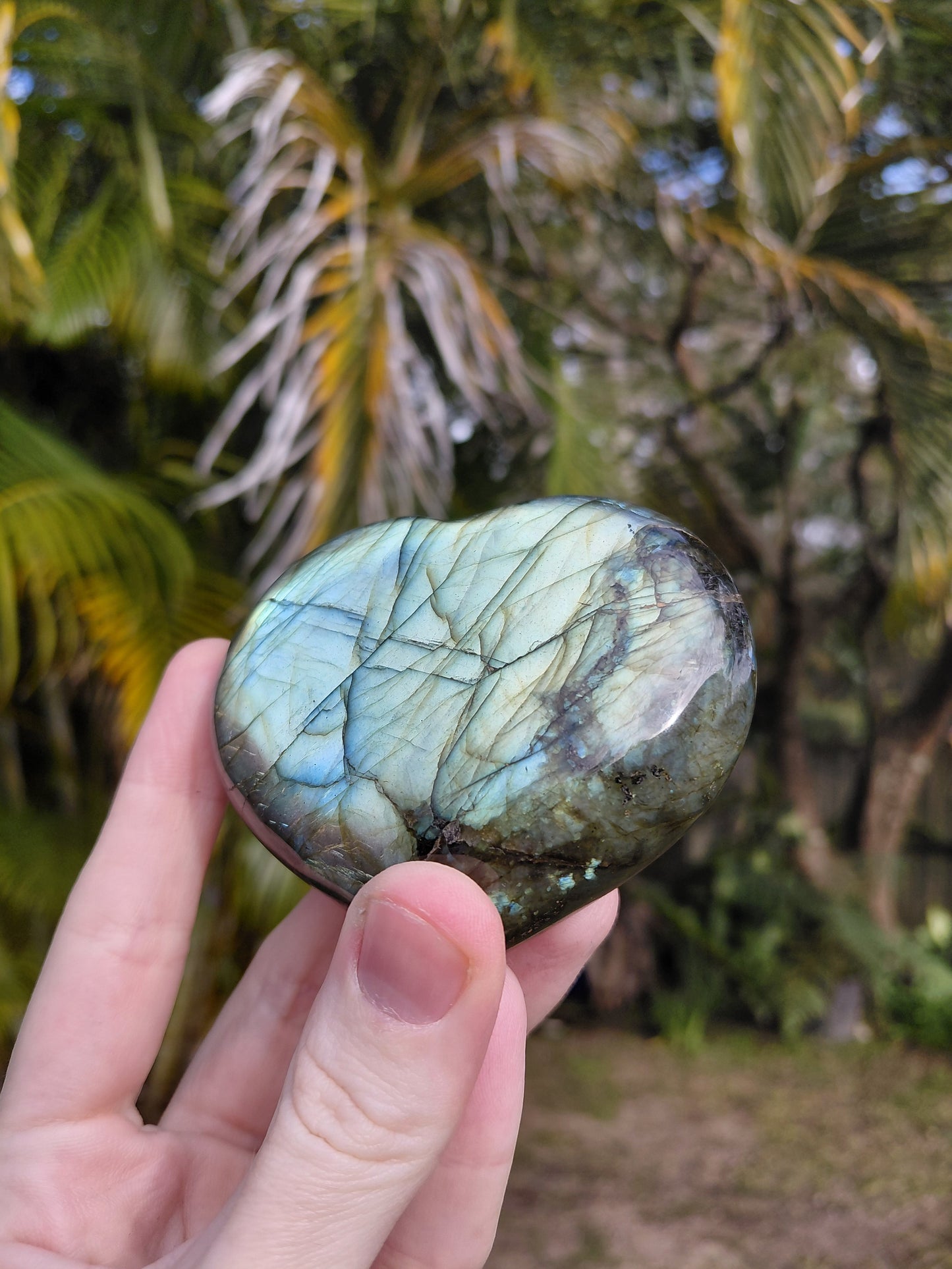 Labradorite Heart Carving