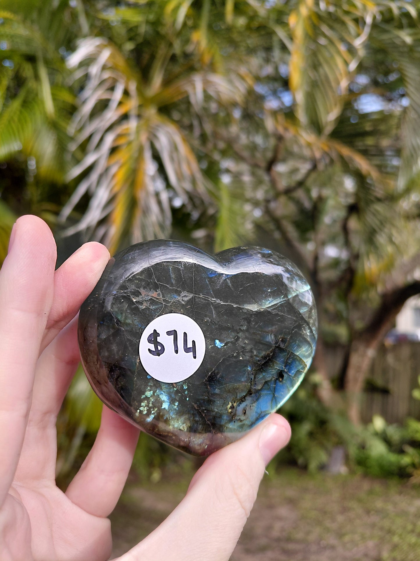Labradorite Heart Carving
