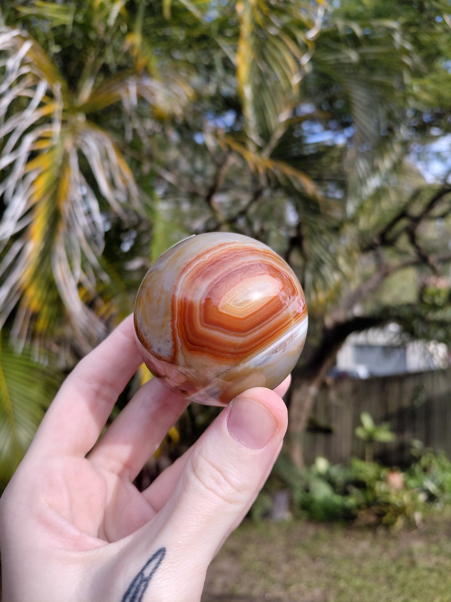 Agate Sphere w/ Wooden Stand