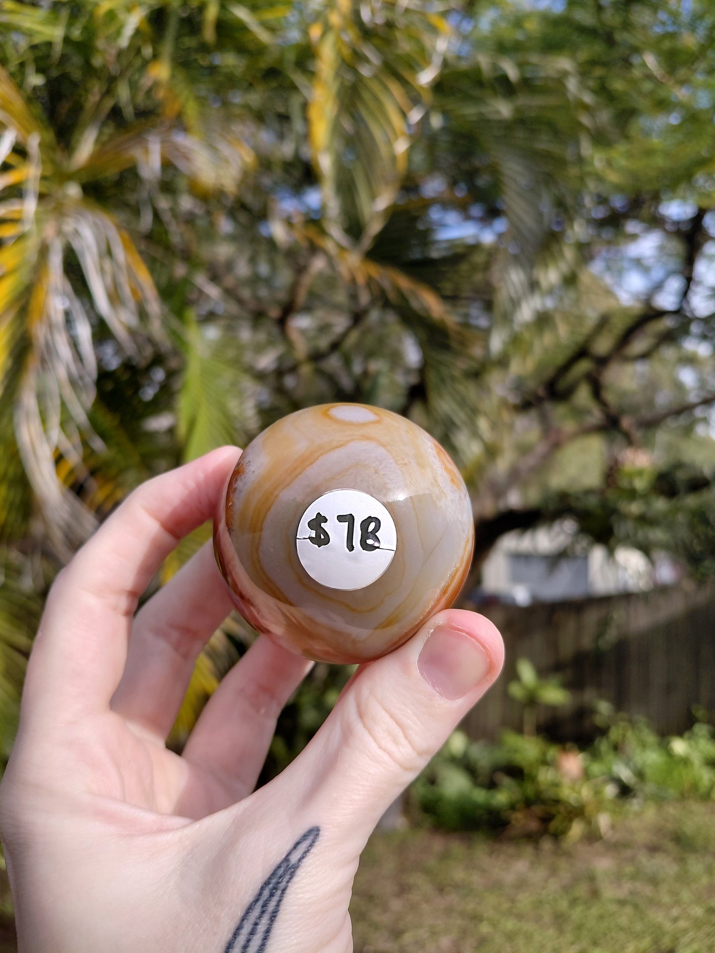 Agate Sphere w/ Wooden Stand
