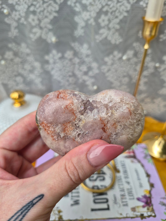 Corazón de amatista rosa A