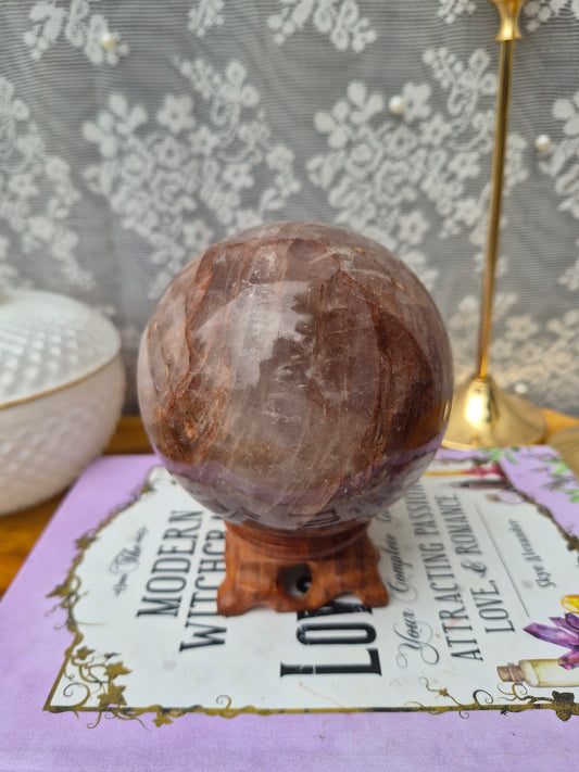Large Fire Quartz Sphere