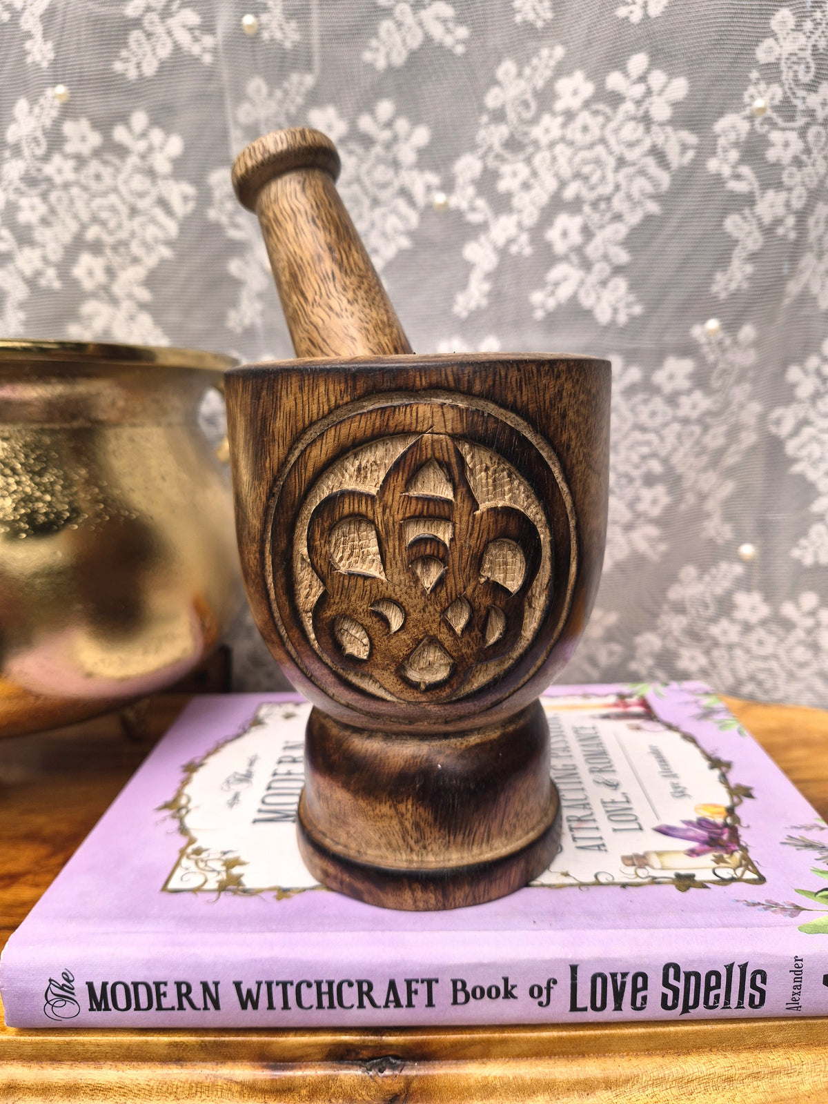 Wooden Mortar & Pestle