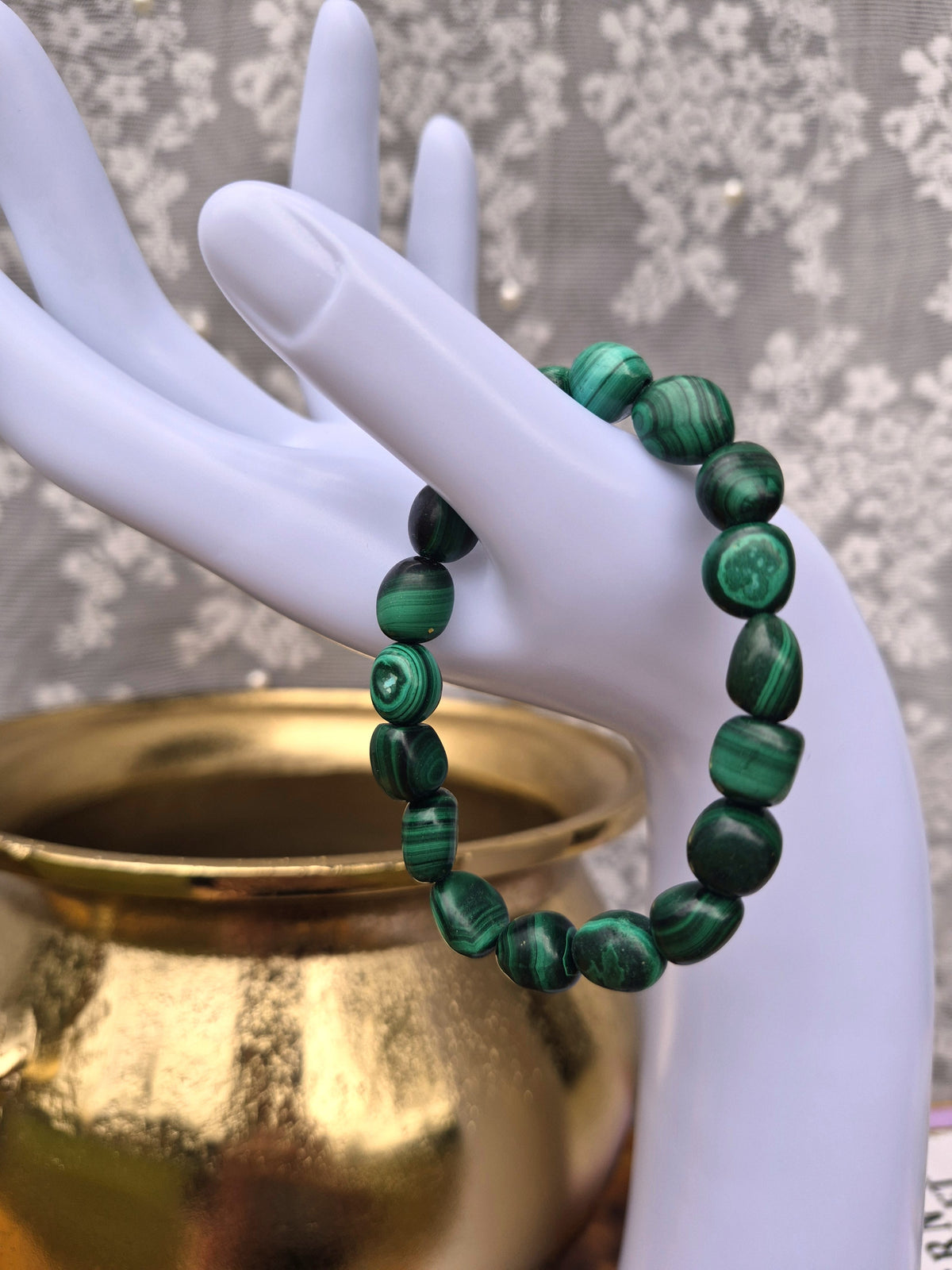 Pulseras de Malaquita Rodada