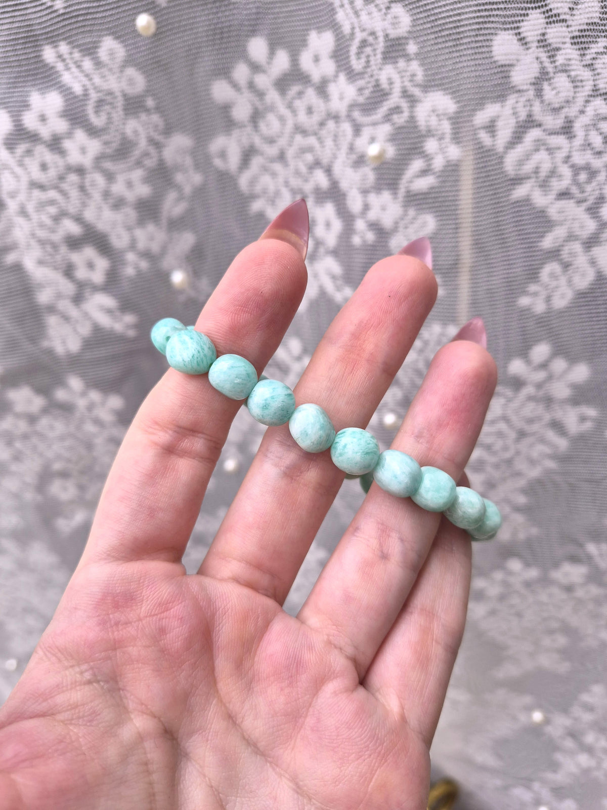Pulseras rodadas de ópalo rosa australiano