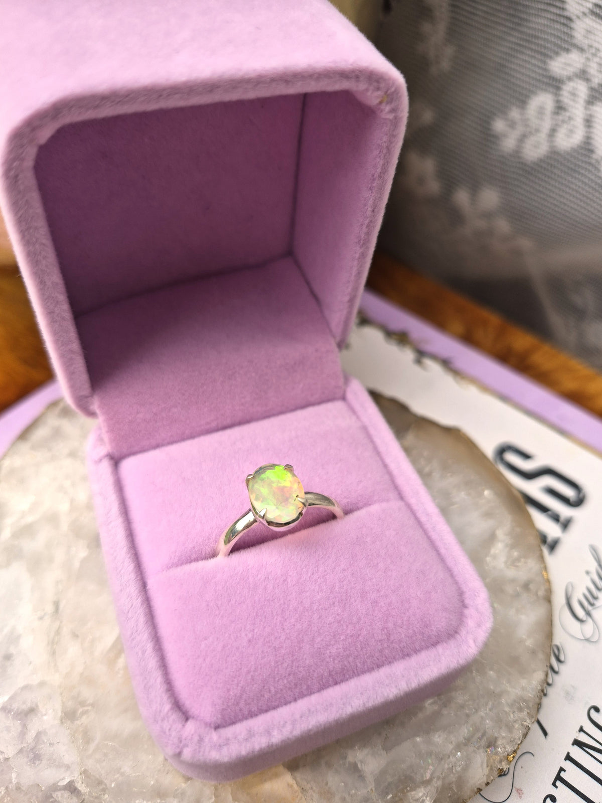 Ethiopian Opal Ring #2 - Stirling Silver - Size 8