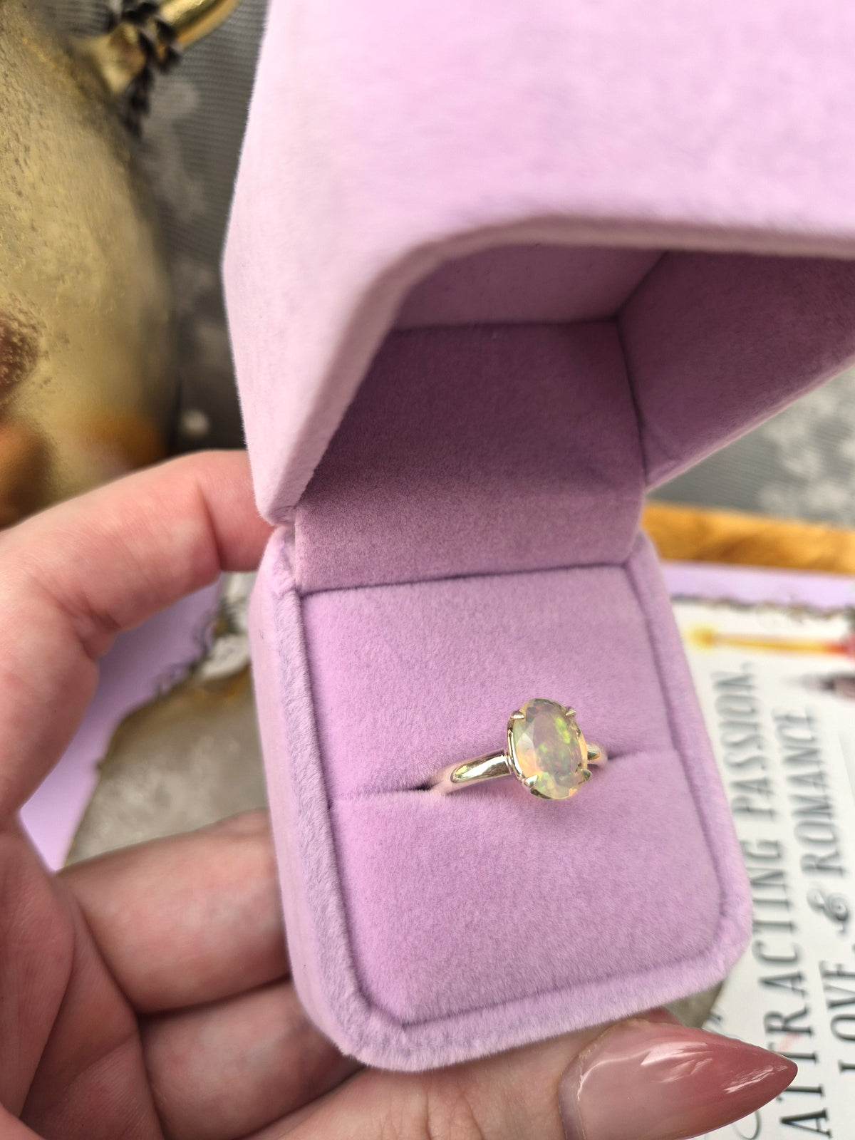 Ethiopian Opal Ring #2 - Stirling Silver - Size 8