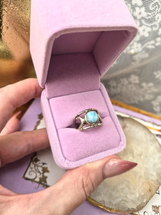 Larimar Ring #2 - Stirling Silver - Size 6