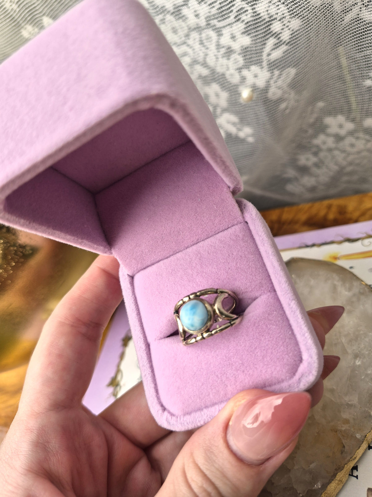 Larimar Ring #2 - Stirling Silver - Size 6