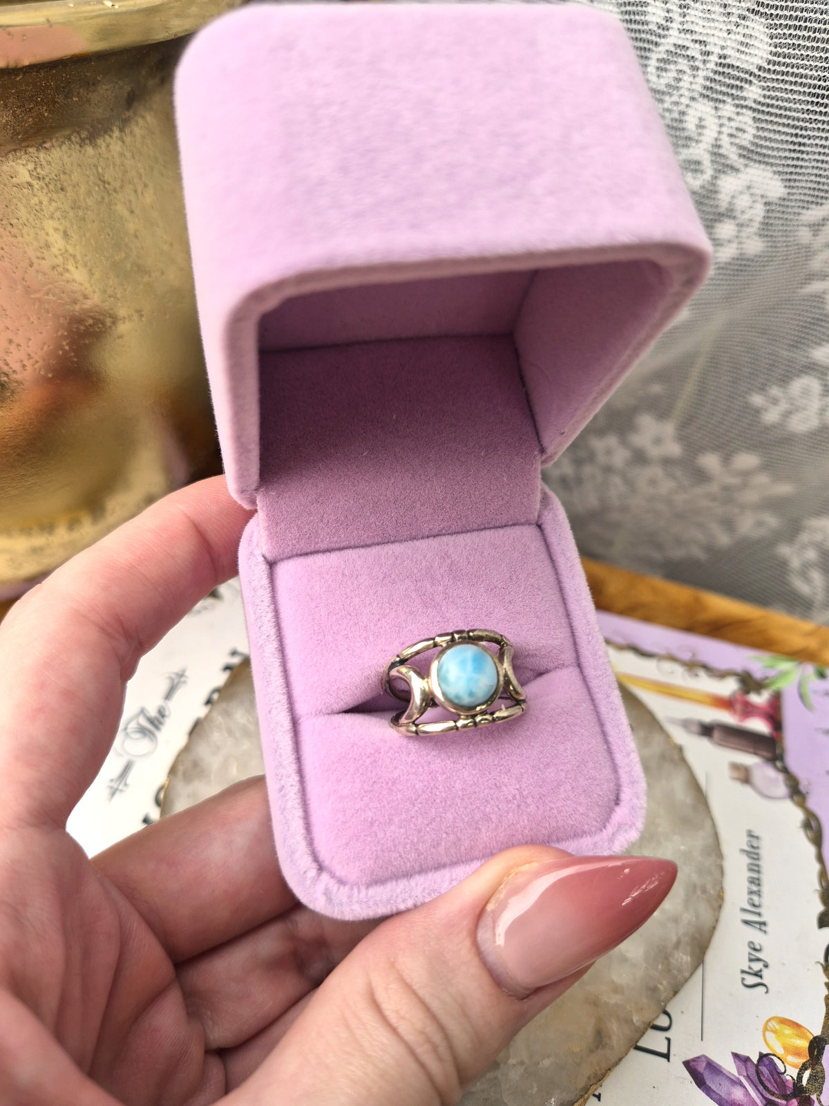 Larimar Ring #2 - Stirling Silver - Size 6