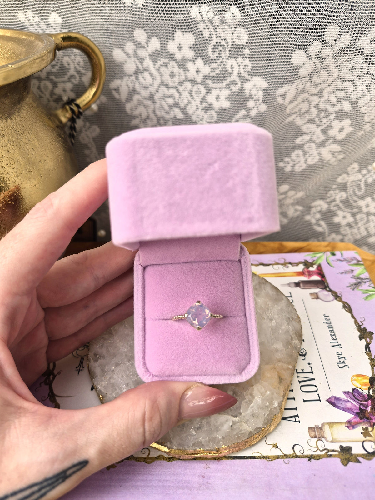 Lavender Quartz Ring #3 - Stirling Silver - Size 9