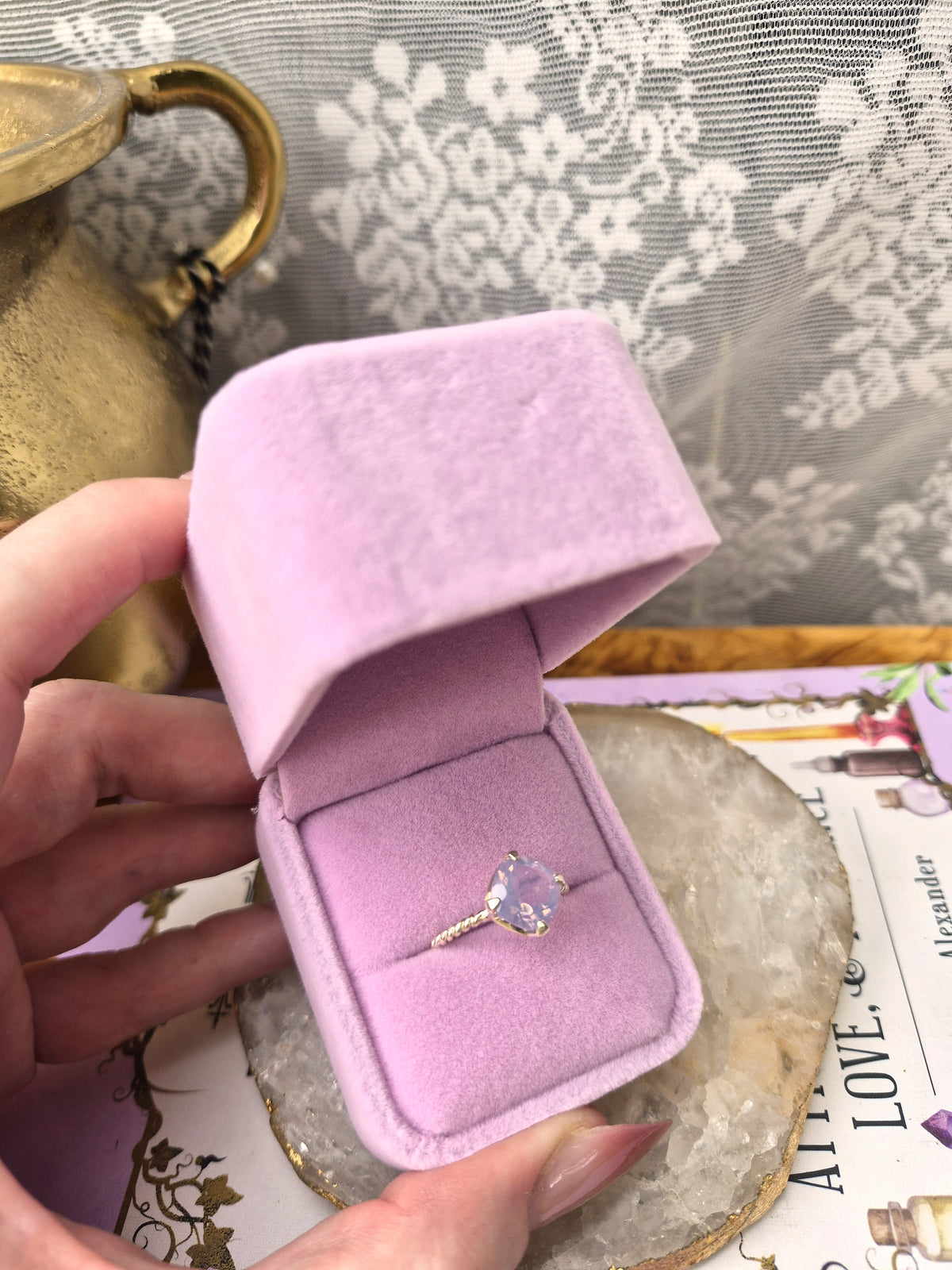 Lavender Quartz Ring #3 - Stirling Silver - Size 9