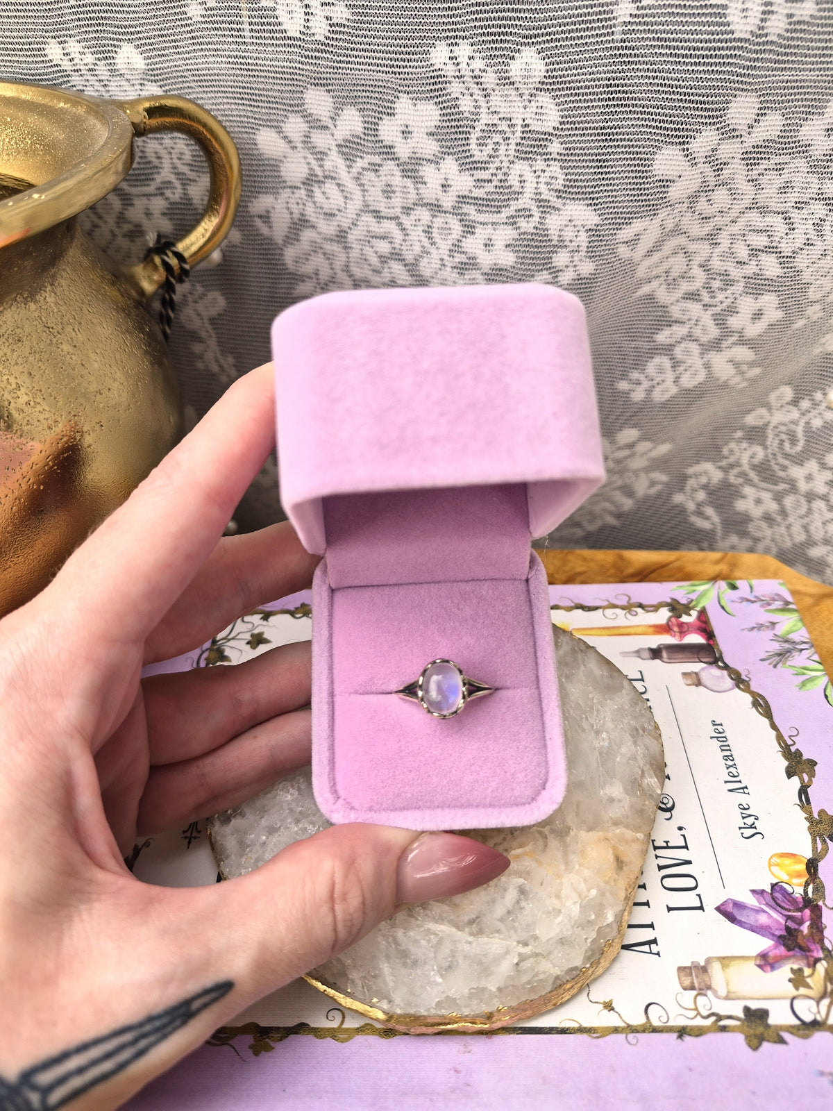 Moonstone Ring #3 - Stirling Silver - Size 7