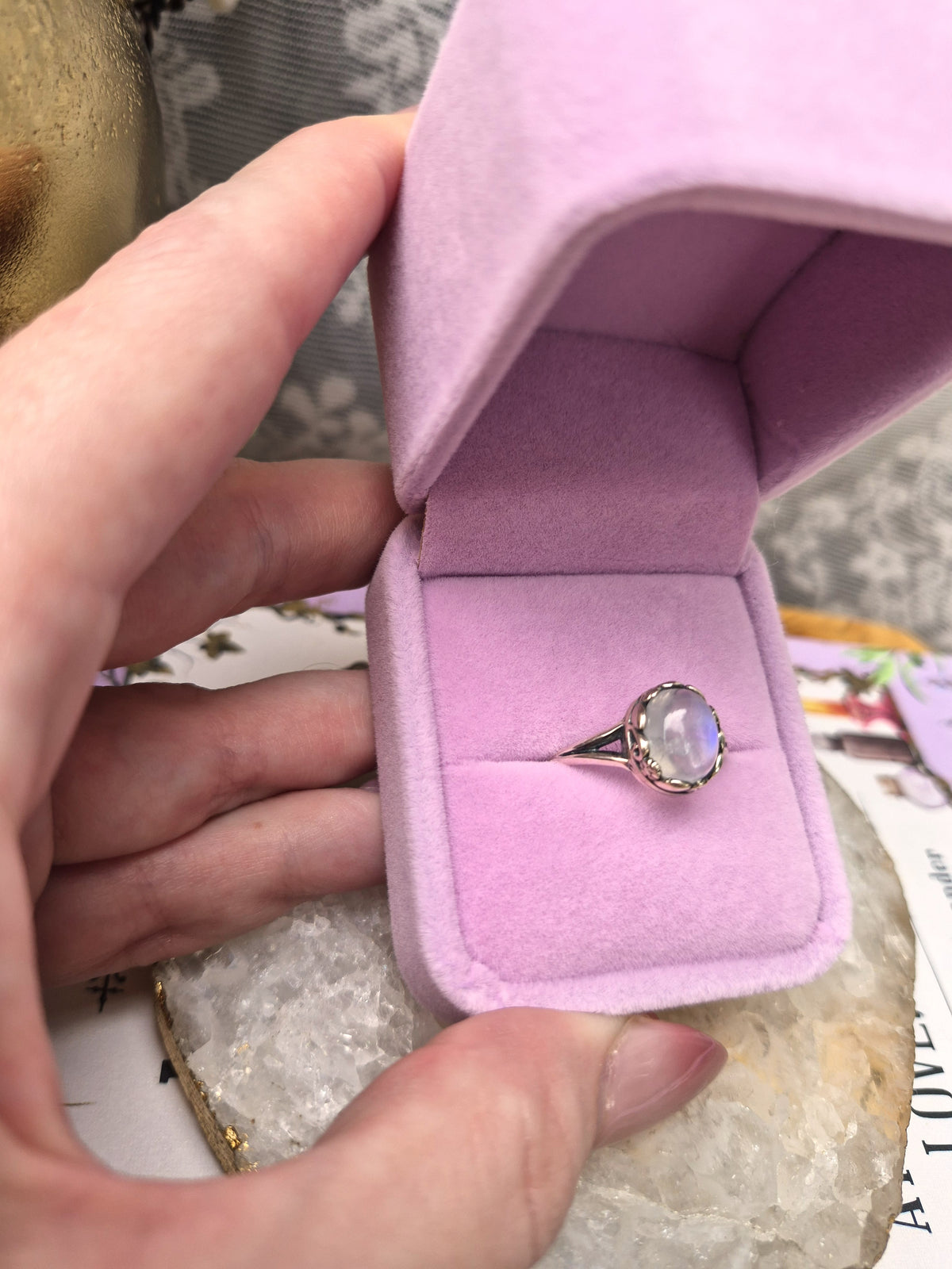 Moonstone Ring #3 - Stirling Silver - Size 7