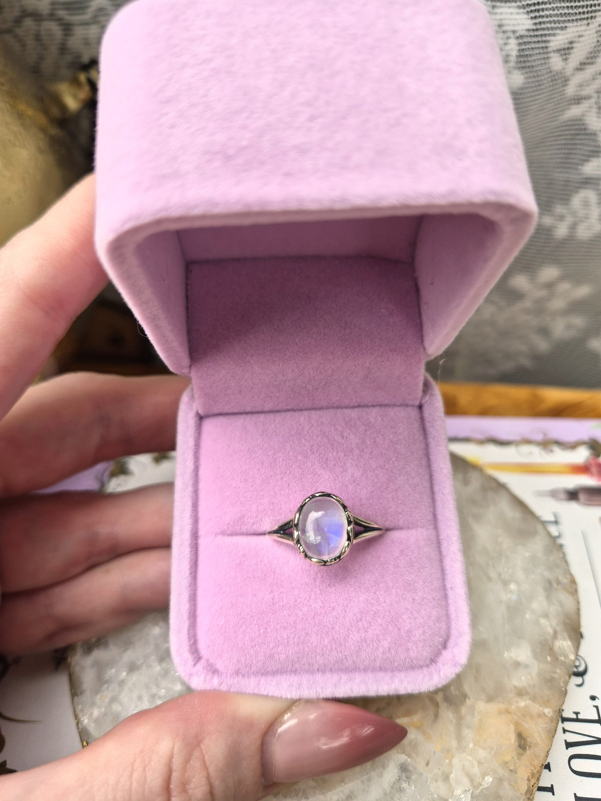 Moonstone Ring #3 - Stirling Silver - Size 7