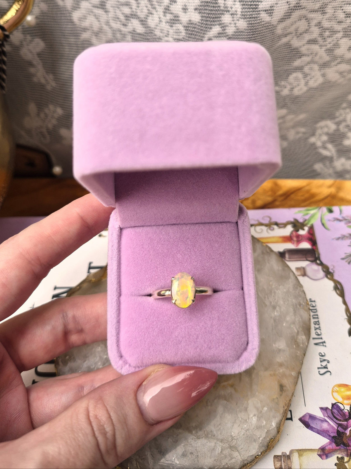 Ethiopian Opal Ring - Stirling Silver - Size 9