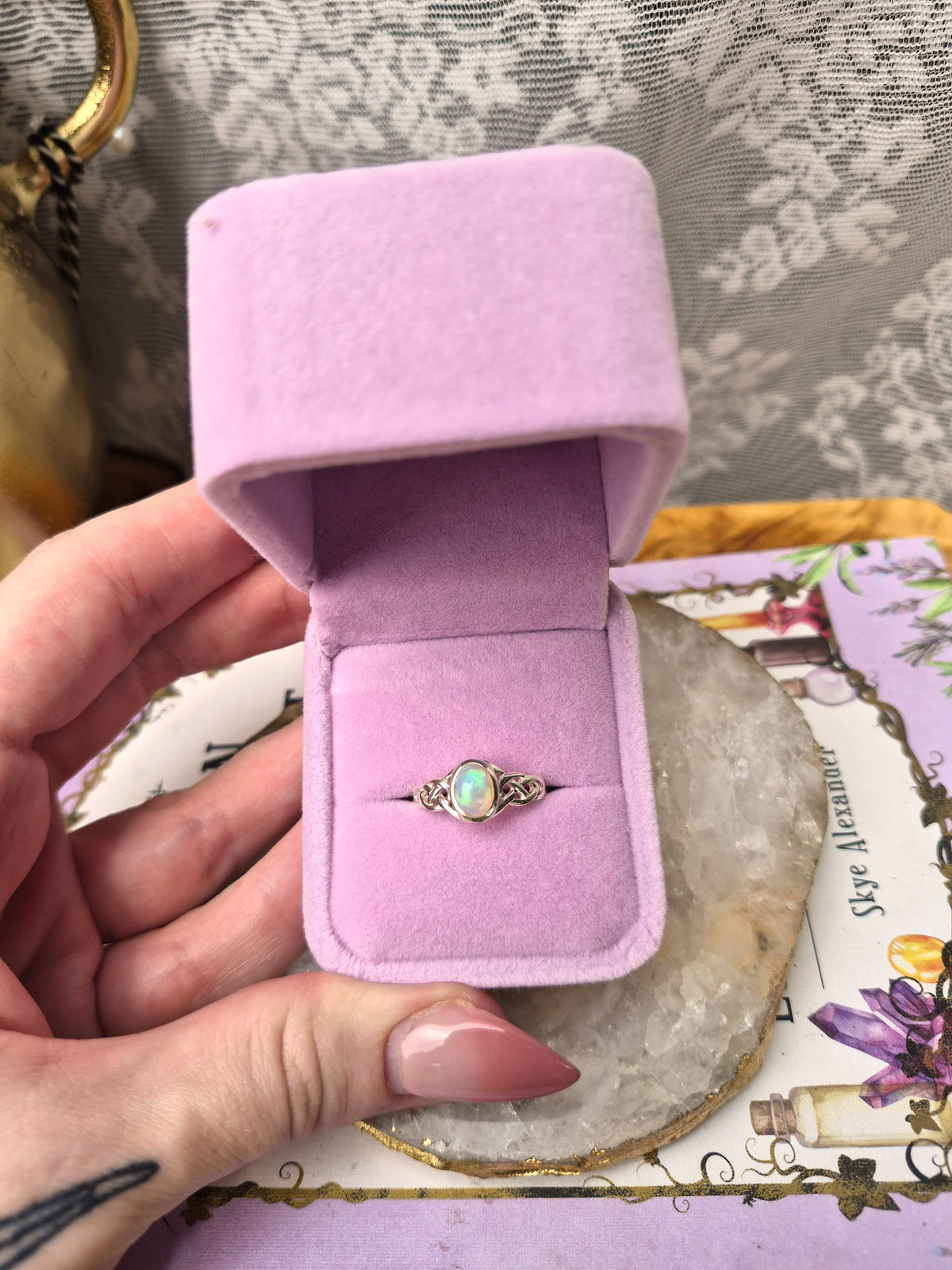 Ethiopian Opal Ring #3 - Stirling Silver - Size 7