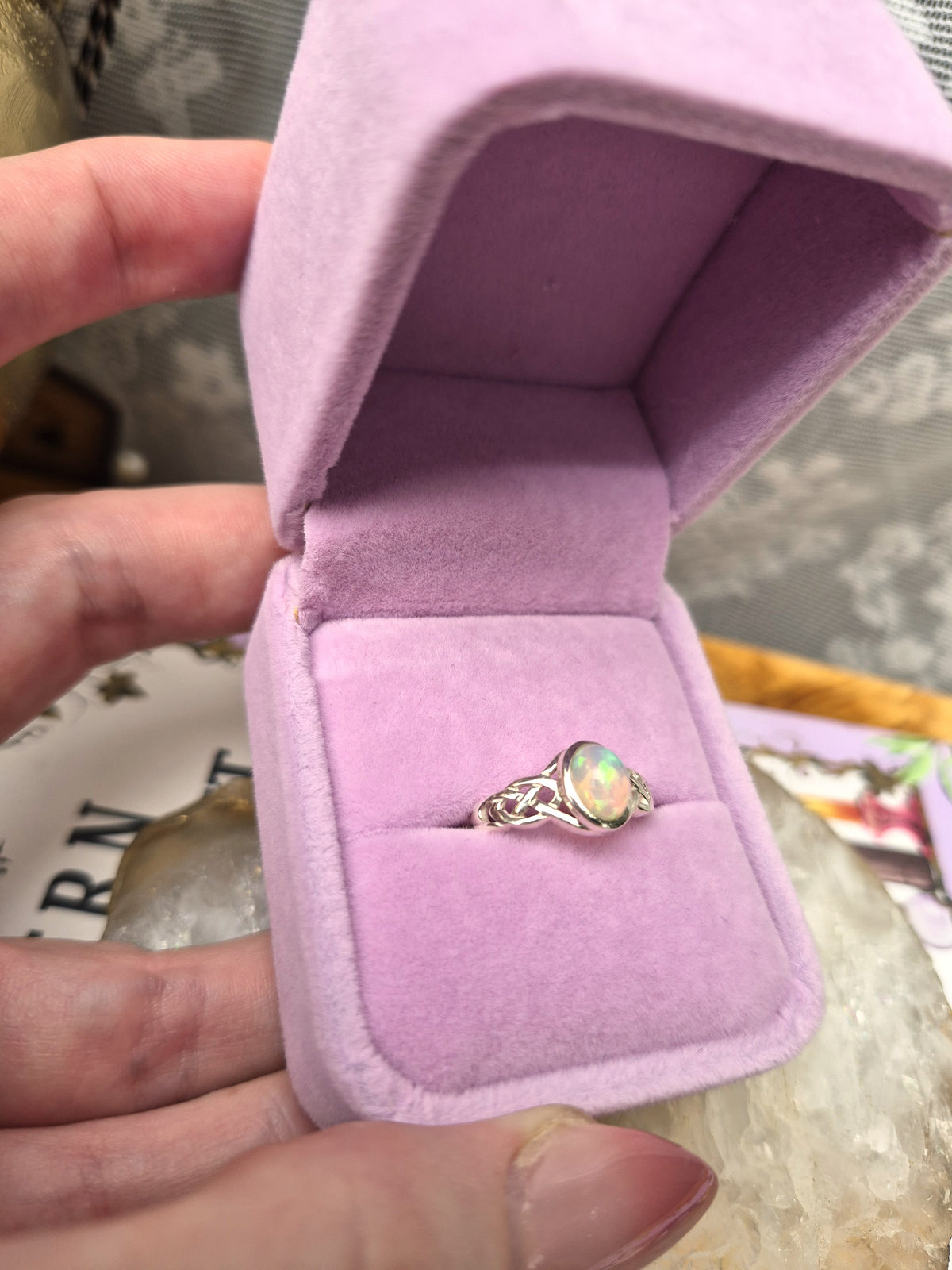 Ethiopian Opal Ring #3 - Stirling Silver - Size 7